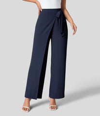 Women Casual Texture Wide Leg Trousers