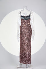 Sequin Sleeveless Split Formal Dress