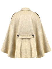 Collared Thin Strap Slim Fit Cloak Robe Woolen Coat