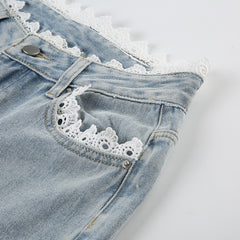 Cool Casual Low Waist Straight Washed Denim Jeans