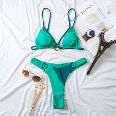 Color Block Cutout Bikini