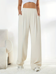 Elegant High Waist Wide Leg Casual Pants