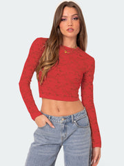 Sexy Lace Short Slim Fit Long Sleeve Top