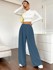 Elegant High Waist Wide Leg Casual Pants