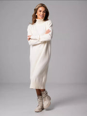 Women Turtleneck Loose Knitting Sweater Dress