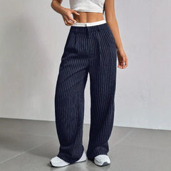 Casual High Waist Loose Drooping Straight Leg Pants