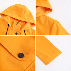 Women Mid Length Windbreaker Hooded Coat