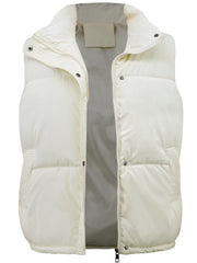 Women Autumn Winter Short Quilted Stand Collar Vest