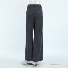 High Waist Striped Loose Drooping Casual Pants