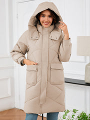 Women Mid Length Cotton Padded Coat