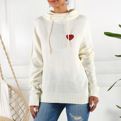 Long Sleeve Knitted Valentine Day Pullover