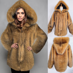 Casual Mid Length Western Faux Fur Coat