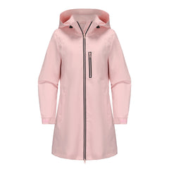 Women Hooded Long Sleeve Windbreaker Coat