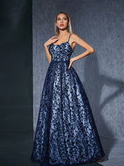 Elegant Floral Embroidery Evening Dress