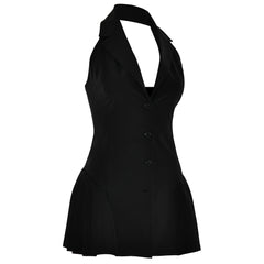 Sexy Slim Fit V Neck Halter Backless Sleeveless Daily Dress