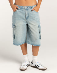 Street Hipster Washed Denim Straight Short