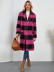 Winter Long Plaid Double Sided Woolen Coat