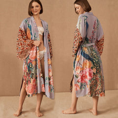 Peacock Positioning Printed Vacation Beach Cover Up