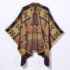 Women Split Jacquard Scarf Shawl