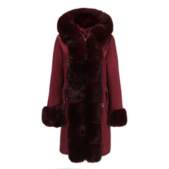 Women Detachable Fur Collar Hooded Warm Cotton Padded Coat