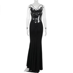 Elegant Sexy Slim Strap Backless Formal Dress