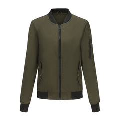 Women Casual Long Sleeve Thin Flight Jacket