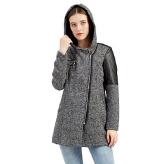 Women Hooded Woolen Coat