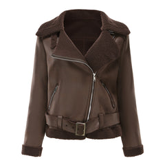 Women Faux Shearling Leather Jacket