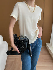 Cozy Series Basic Slimming Shoulder T Shirt