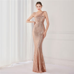 Elegant Sequin Sleeveless Long Formal Dress