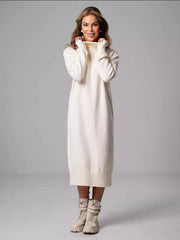 Women Turtleneck Loose Knitting Sweater Dress