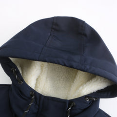 Hooded Lambswool Warm Cotton-Padded Coat