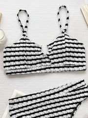 Women  Black White Contrast Color Sexy Bikini