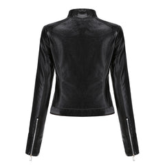 Women Thin Leather Short Jacket