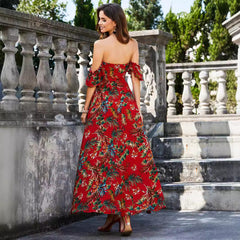 Printed Cut-out Tube Top Elegant Backless Daily Dress