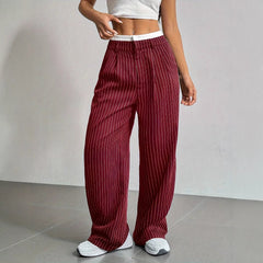 Casual High Waist Loose Drooping Straight Leg Pants