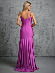 Elegant Asymmetric Spaghetti Strap Formal Dress