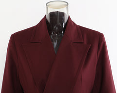 Beautiful Angola Red Collar Mid Length Trench Coat