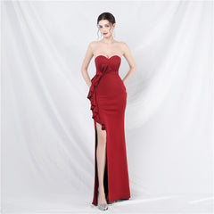 Elegant Off the Shoulder Tube Top Long Evening Dress