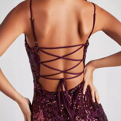 Women Sexy Backless Sequin Party Dress