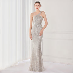 Elegant Sequin Sleeveless Long Formal Dress