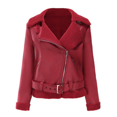 Women Faux Shearling Leather Jacket