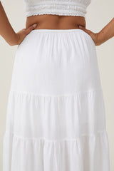 Women High Waist Loose Cotton Skirt