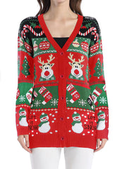 Loose Knitted Christmas Cardigan