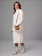 Women Turtleneck Loose Knitting Sweater Dress