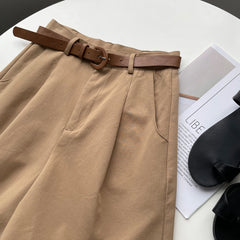 Korean High Waist Loose Straight Wide Leg Casual Shorts