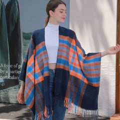 Double Sided Plaid Scarf Shawl