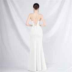 Elegant Boning Corset Vest Split Camisole Evening Dress