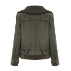 Women Faux Shearling Leather Jacket