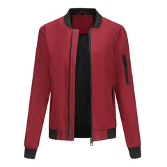 Women Casual Long Sleeve Thin Flight Jacket